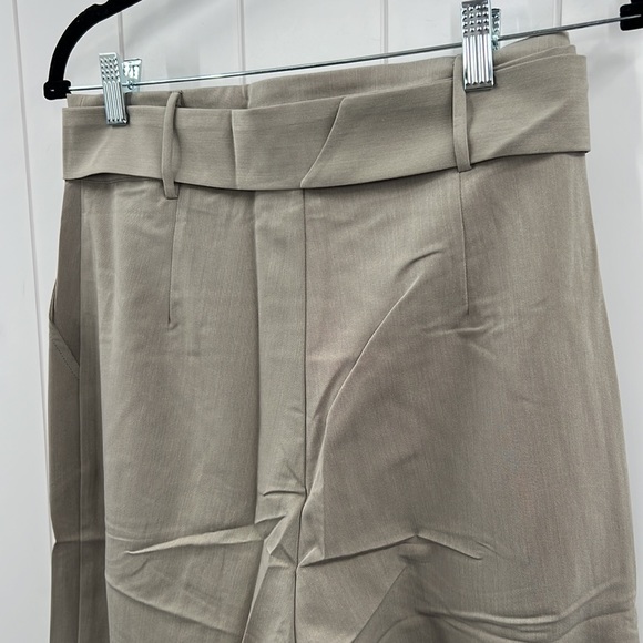 🆕Mystree Belted Wide Leg Cropped Trouser/Pants Olive Grey S,M&L Available - Picture 8 of 8